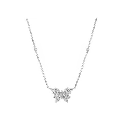 Papillon Eleven navette pendant, white gold