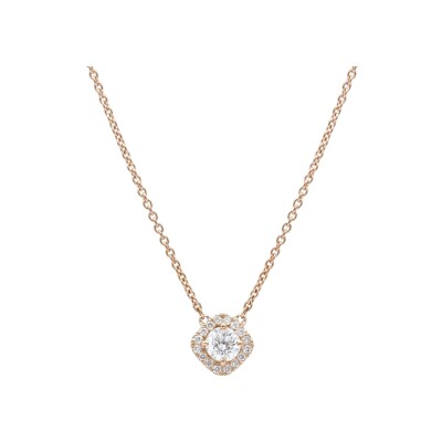Pendentif Coussin Diagonal diamants or rose