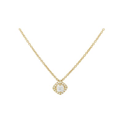 Pendentif Coussin Diagonal diamants or jaune