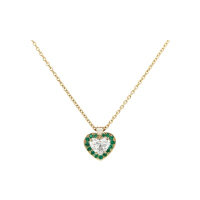 Pendentif Cœur diamants or jaune