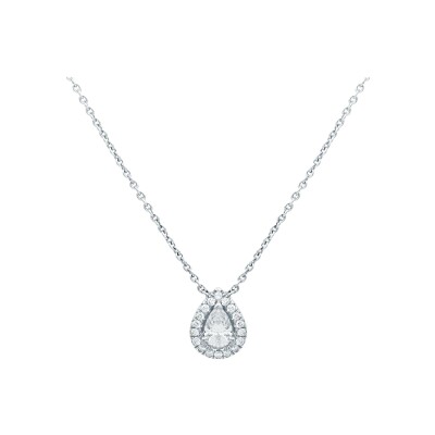 Pendentif Poire diamants or blanc