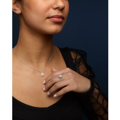 Pendentif Poire diamants or blanc