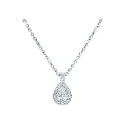 Pendentif Poire diamants or blanc