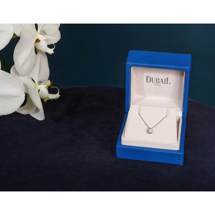 Certified diamond solitaire pendant, white gold