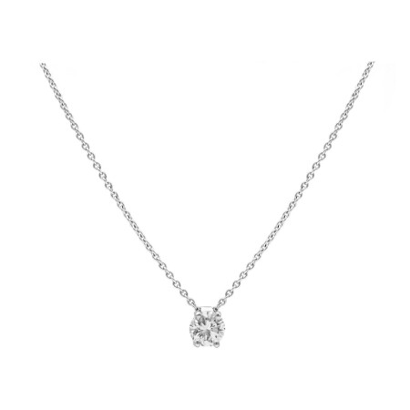 Certified diamond solitaire pendant, white gold