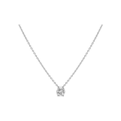Pendentif Solitaire diamant or blanc