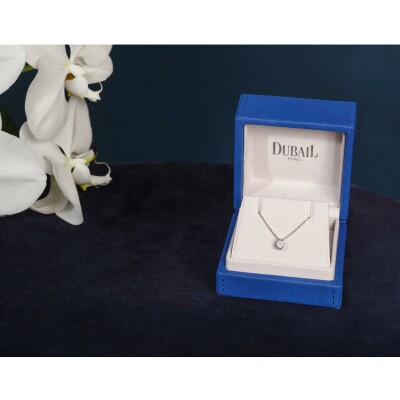 Pendentif Solitaire diamant or blanc