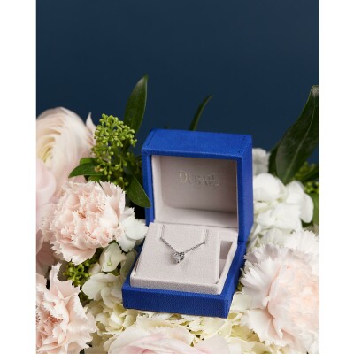 Pendentif Solitaire cœur diamant or blanc