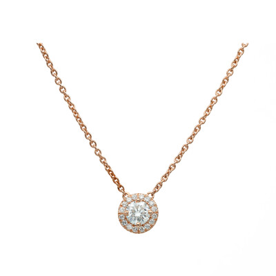 Certified diamond pendant in rose gold