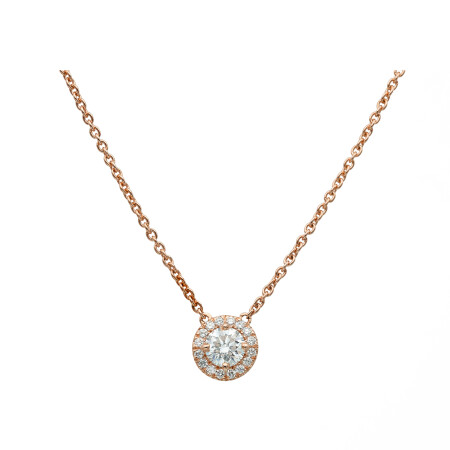 Certified diamond pendant in rose gold