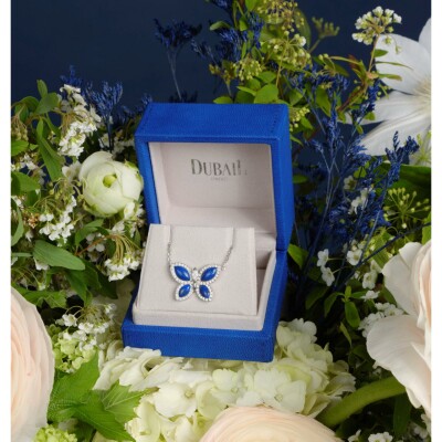 Pendentif lapis lazuli diamants or blanc