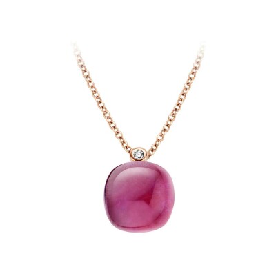 BIGLI Mini Sweety-hanger van roségoud, amethist, robijn en diamant