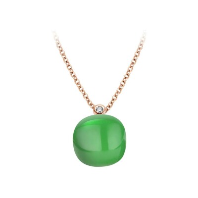 BIGLI Mini Sweety-hanger van roségoud, agaat, kwarts en diamant