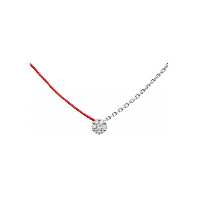 Collier RedLine Illusion fil rouge avec diamant 0.05ct en serti invisible, or blanc