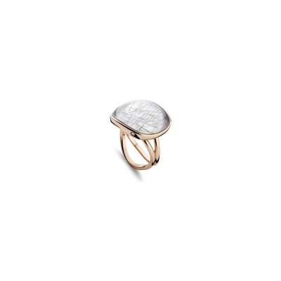 BIGLI Chloe ring in roségoud, rutielkwarts, parelmoer en diamant