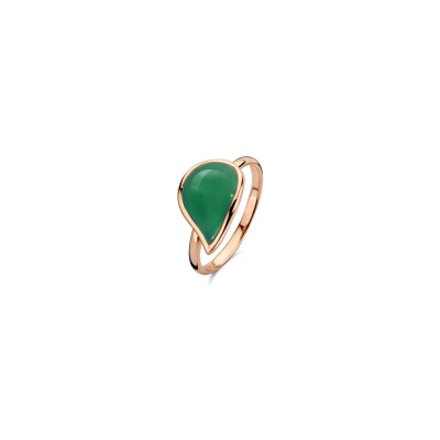 BIGLI Mini Leaves-ring in roségoud en agaat