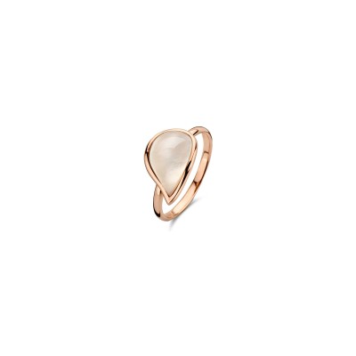 BIGLI Mini Leaves-ring in roségoud en parelmoer