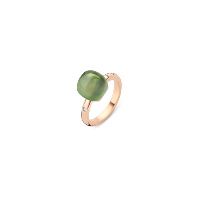 BIGLI Mini Sweety-ring in roségoud, aventurijn, kwarts en diamant
