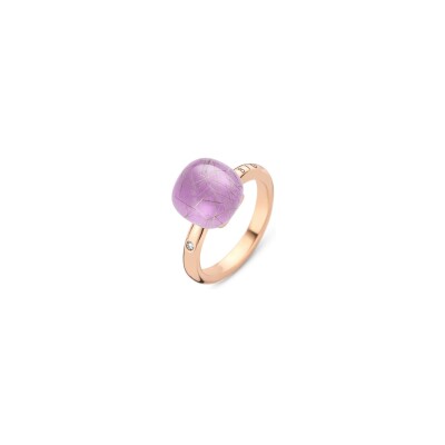 BIGLI Mini Sweety-ring in roségoud, rutielkwarts, jade en diamant