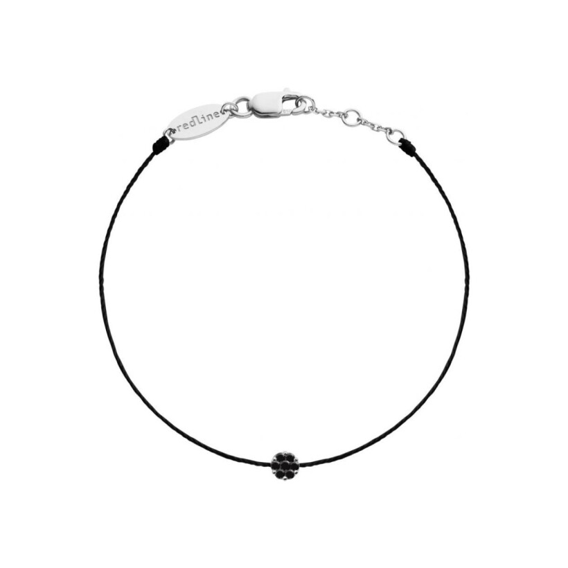 Bracelet Redline Illusion K-color fil noir avec diamants noirs 0.05 ct en serti invisible, or blanc