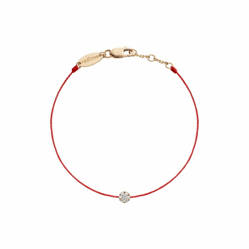 Bracelet RedLine Illusion fil rouge avec diamants 0.05 ct en serti invisible, or rose