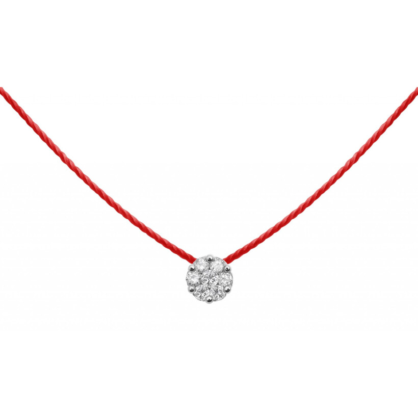 Collier RedLine Illusion full rouge avec diamants 0.05ct en serti invisible, or blanc