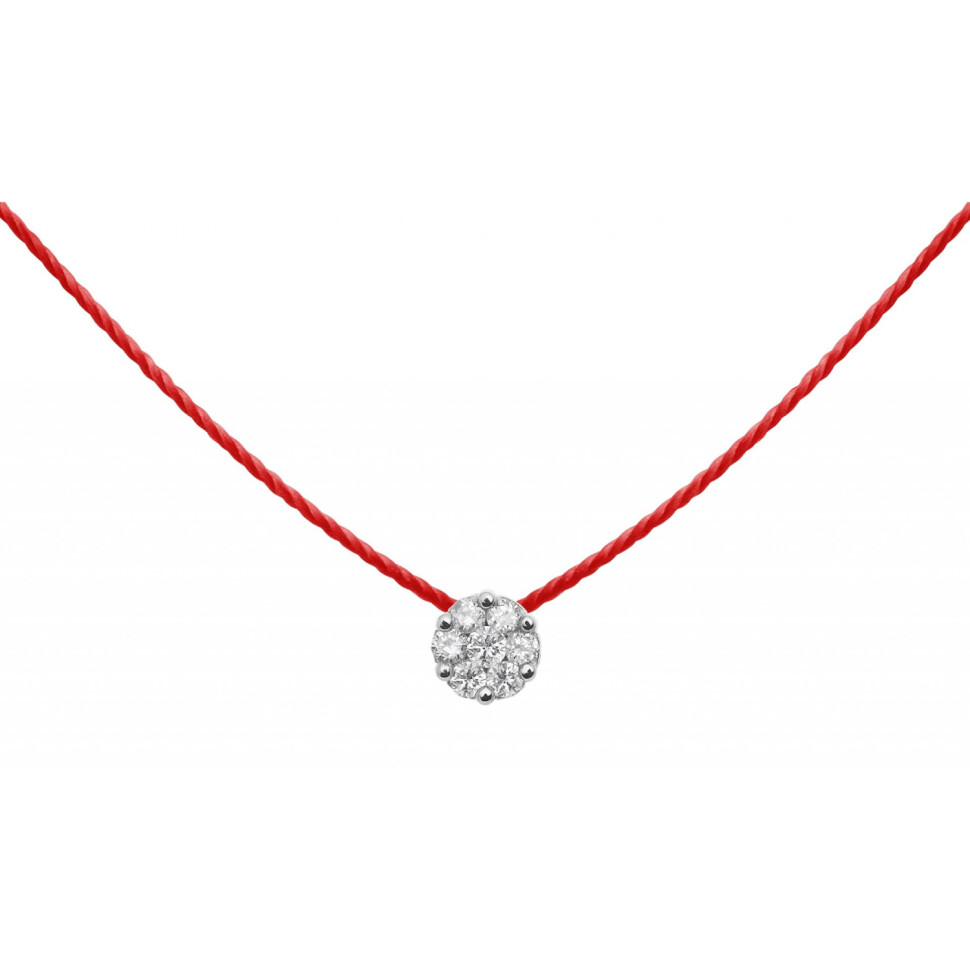 Collier RedLine Illusion full rouge avec diamants 0.05ct en serti invisible, or blanc