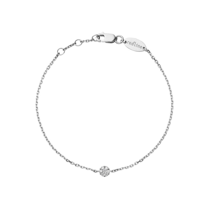 Bracelet chaîne RedLine Illusion avec diamants 0.05ct en serti clos, or blanc