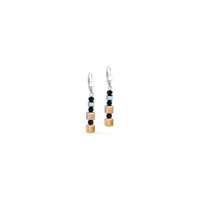 Boucles d'oreilles Coeur de Lion GeoCUBE Precious Nature en acier, cristaux Swarovski et verre