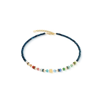 Collier Coeur de Lion Sparkling Princess Spikes en acier, amazonite, aventurine vert et aventurine bleu, cormaline, jade colorée, oeil de tigre, cristaux Swarovski et strass