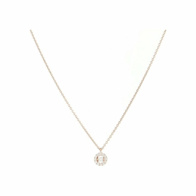 Round necklace set, in pink gold and diamonds