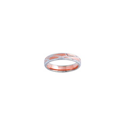 Alliance en or rose et or blanc palladié