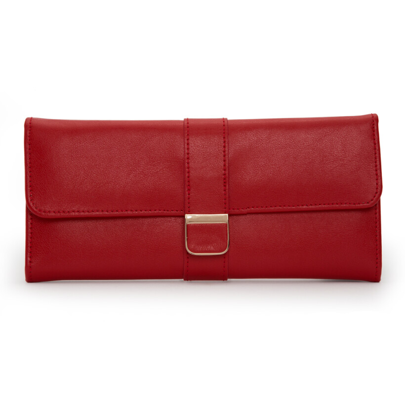 Wolf 1834 Palermo Jewelry Roll, red leather