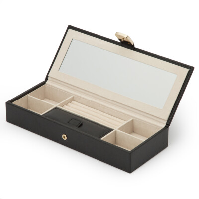 Coffret à bijoux Wolf 1834 Palermo en cuir noir anthracite