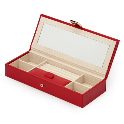 Coffret à bijoux Wolf 1834 Palermo en cuir rouge