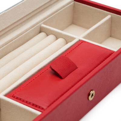 Coffret à bijoux Wolf 1834 Palermo en cuir rouge