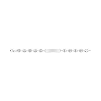 Gourmette maille grain de café en argent