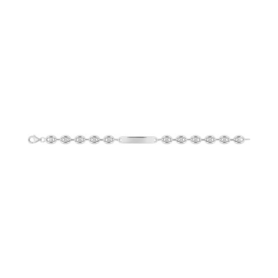 Gourmette maille grain de café en argent