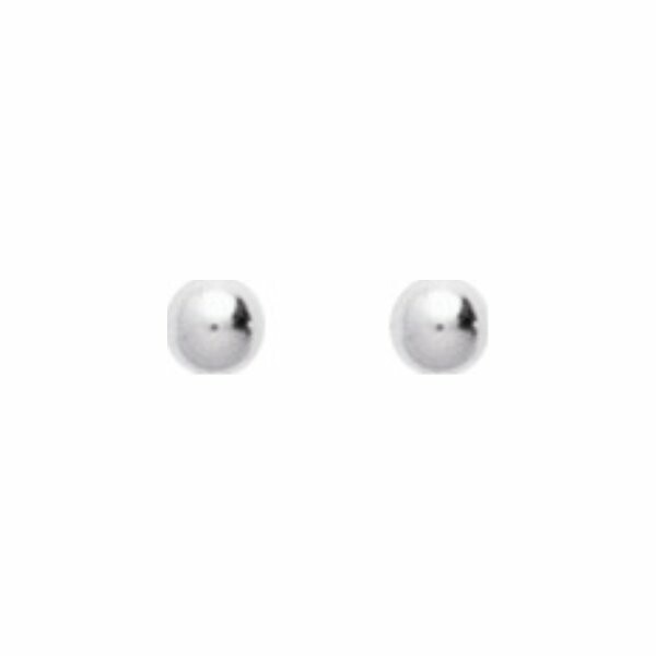 Boucles d'oreilles boules en argent, 3mm