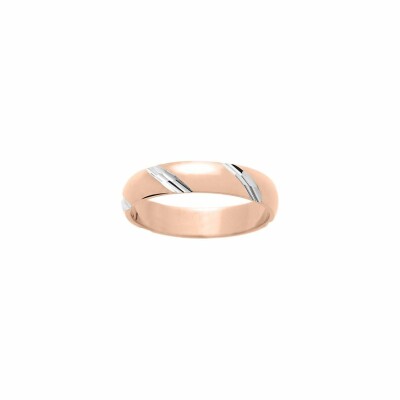 Alliance en or blanc et or rose, 4mm