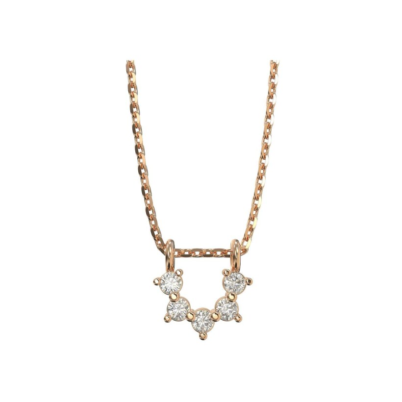 Collier Emmanuelle d'Ortoli ligne dia en or rose et diamants