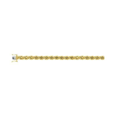 Bracelet chaîne maille royale droite en or jaune, taille 18cm