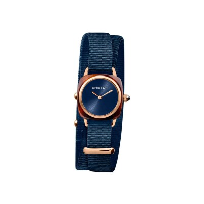 Montre Briston Clubmaster Lady acétate - bleu nuit finition or rose 21924.PRA.T.33.NMB