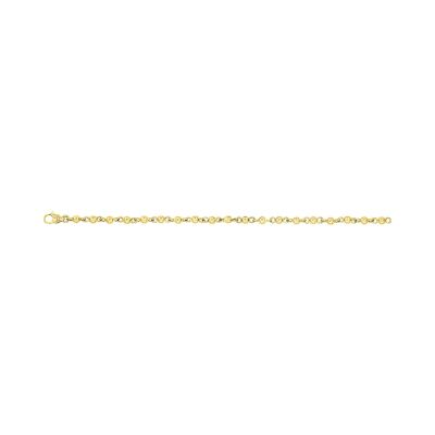 Bracelet maille boule 4mm en or jaune, taille 18 cm