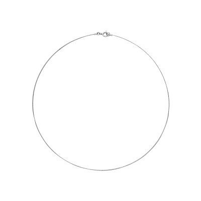 Collier câble en or blanc