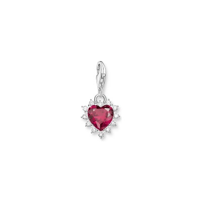 Pendentif Thomas Sabo Charm Club en argent, oxyde de zirconium et rubis synthétique