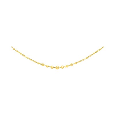 Chaîne maille boules 8mm en or jaune