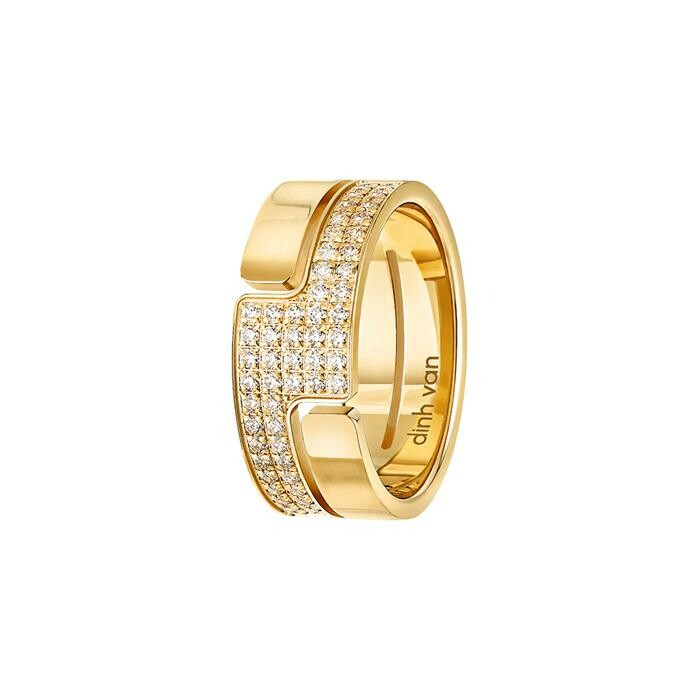 dinh van Seventies ring, medium size, yellow gold and diamonds