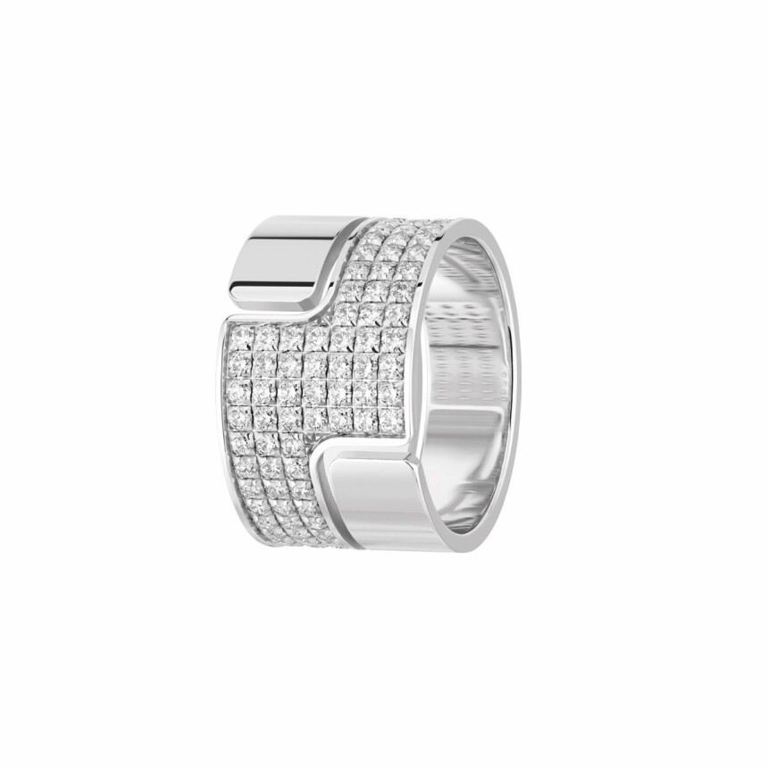 dinh van Seventies ring, large size, white gold, diamonds