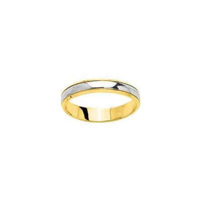 Alliance en or jaune et blanc